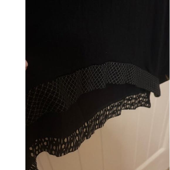 Alembika Black Contrast Hem Swing Tunic Asymmetrical Lagenlook Size 2 (8-10) - Picture 5 of 7